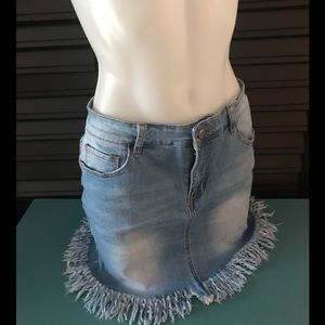Blue Jean fringed mini